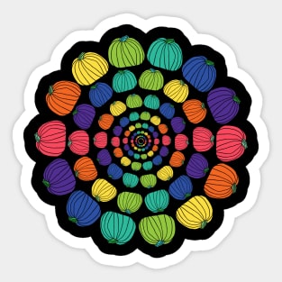 Ever Decreasing Circles of Pumpkin Rainbows Sticker